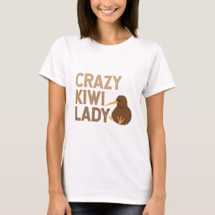 Nieuw-Zeeland Crazy Kiwi Lady Funny Gift Idea T-shirt