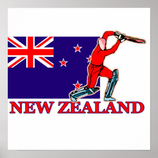 Nieuw-Zeeland Cricket Player Poster