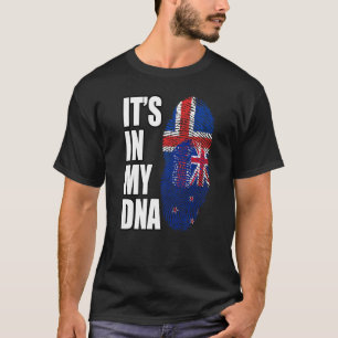 Nieuw-Zeeland en IJslands Mix DNA-vlagwerelderfgoe T-shirt