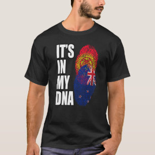 Nieuw-Zeeland en Kirgizstani Mix DNA-werelderfgoed T-shirt