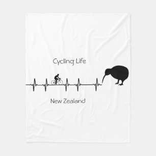 Nieuw-Zeeland Fiets Hartslag Kiwi Bike Geschenk Fleece Deken