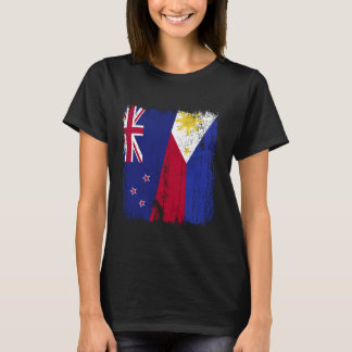 Nieuw-Zeeland Filipijnen Half Vlag Nieuw-Zeeland F T-shirt