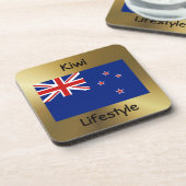 Nieuw-Zeeland Flag+Text Onderzetter (Linkerzijde)