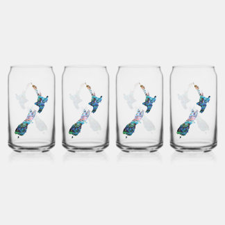 NIEUW-ZEELAND KAART PAUA BLIKVORM GLAS