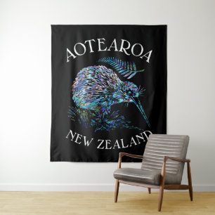 NIEUW-ZEELAND KAART PAUA WANDKLEED