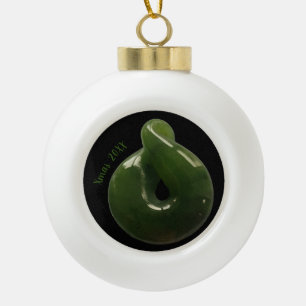 Nieuw-Zeeland KerstGreenstone Meri Kirihimete Keramische Bal Ornament