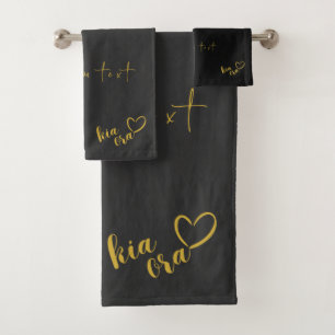 NIEUW-ZEELAND KIA ORA AOTEAROA NZ MĀORI KIWI GOLD BAD HANDDOEK