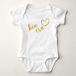 NIEUW-ZEELAND KIA ORA MAORI GOLD SCRIPT NAAM NZ ROMPER
