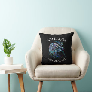 NIEUW-ZEELAND KIWI EN FERN PAUA CUSHION KUSSEN