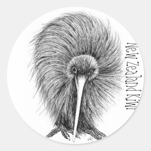 Nieuw-Zeeland Kiwi Ronde Sticker