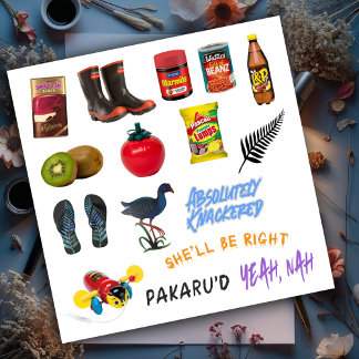 Nieuw-Zeeland Kiwiana Set 6 Sticker