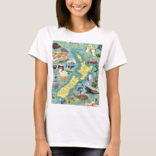 Nieuw-Zeeland Landkaart T-Shirt