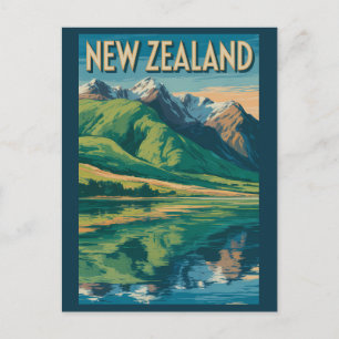 Nieuw-Zeeland Landschapsillustratie Reis Kunst Briefkaart