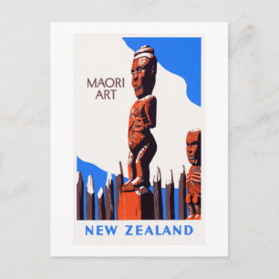 Nieuw-Zeeland Maori Art Vintage Poster hersteld Briefkaart