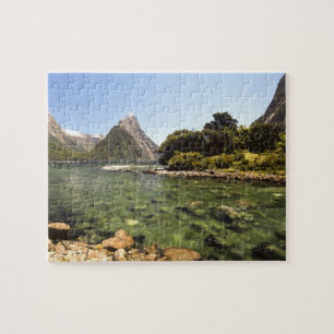 Nieuw-Zeeland, Mitre Peak, & Bowenrivier mondt uit Legpuzzel