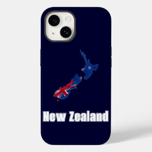 Nieuw-Zeeland Navy Blue Hand Sketch Style Case-Mate iPhone 14 Hoesje