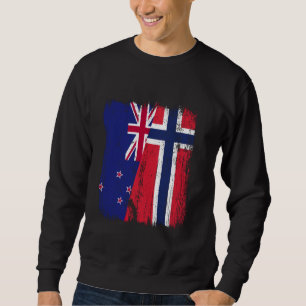 Nieuw-Zeeland Noorwegen Half Vlag Nieuw-Zeeland No Trui