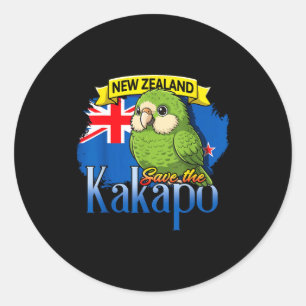 Nieuw-Zeeland red de kakapo schattige lieve vogel Ronde Sticker