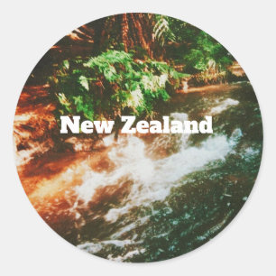 Nieuw-Zeeland Reisprint  Ronde Sticker