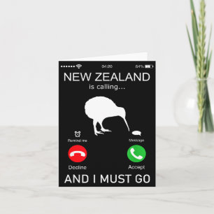 Nieuw-Zeeland Roept En Ik Moet Gaan, Zealand Funn Kaart