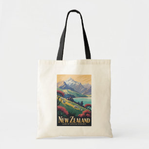 Nieuw-Zeeland Schapen Illustratie Reis Kunst Vinta Tote Bag