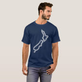 Nieuw-Zeeland Scribble Outline T-shirt (Voorkant volledig)