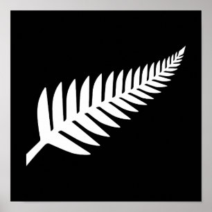 Nieuw-Zeeland Silver Fern Poster