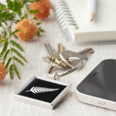 Nieuw-Zeeland Silver Fern Sleutelhanger (Zijkant)