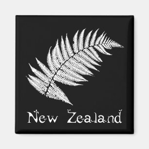 Nieuw-Zeeland Silver Fern Square Magnet Magneet