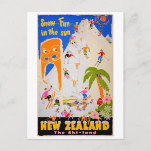 Nieuw-Zeeland Sneeuwpret in de zonnevlek Briefkaart