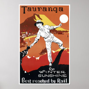 Nieuw-Zeeland Tauranga Vintage Poster opnieuw inge