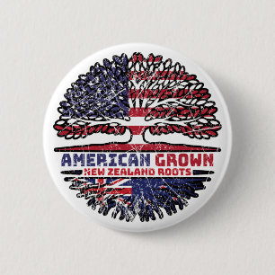 Nieuw-Zeeland US American USA United States Tree Ronde Button 5,7 Cm