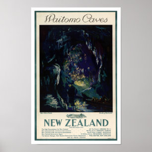 Nieuw-Zeeland Vintage Travel Poster