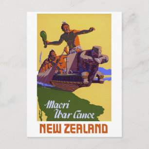 Nieuw-Zeeland Vintage Travel Poster teruggezet Briefkaart