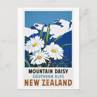Nieuw-Zeeland Vintage Travel Poster teruggezet Briefkaart