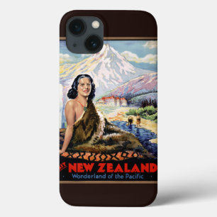 Nieuw-Zeeland Vintage Travel Poster teruggezet iPhone 13 Hoesje
