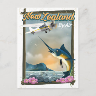 Nieuw-Zeeland Vissen reisposter Briefkaart
