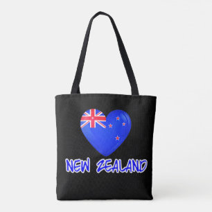 Nieuw-Zeeland Vlag Heart Modern Draagtas