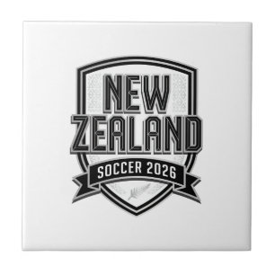 Nieuw-Zeeland Voetbal 2026 Voetbal Vet Land Typogr Tegeltje