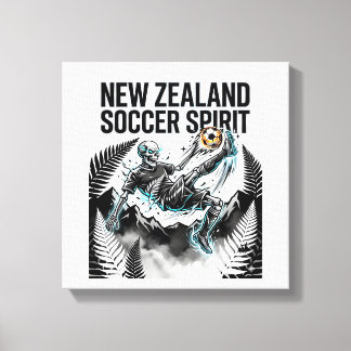 Nieuw-Zeeland Voetbal Geest Skelet Aanvaller Natie Canvas Afdruk