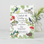 Nieuw-Zeeland Vogel Bruiloft Kaart (Staand voorkant)