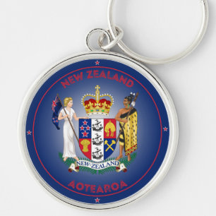 Nieuw-Zeeland Wapenschild Cirkelvorm Sleutelhanger