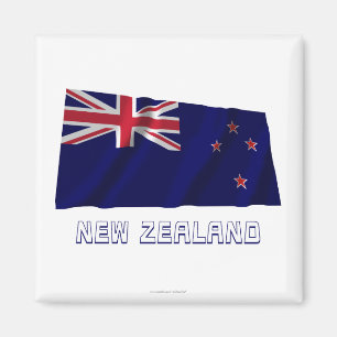 Nieuw-Zeeland Waving Flag met naam Magneet