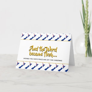 NIEUW-ZEELAND woord werd vleeskerst Feestdagen Kaart