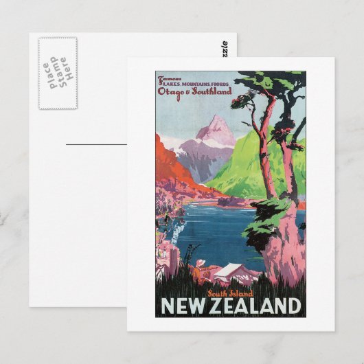 Nieuw-Zeeland Zuid-eiland Briefkaart (Voorkant / Achterkant)