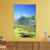 Nieuw-Zeeland, Zuid-eiland, Miter Peak, Canvas Afdruk (Insitu (Woonkamer))