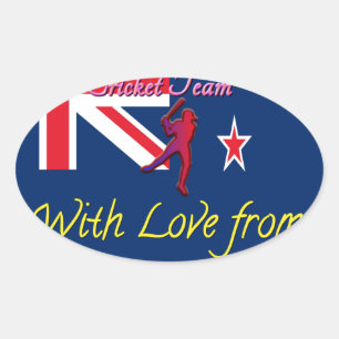 Nieuw-Zeelands cricketteam: liefde uit mijn hart Ovale Sticker
