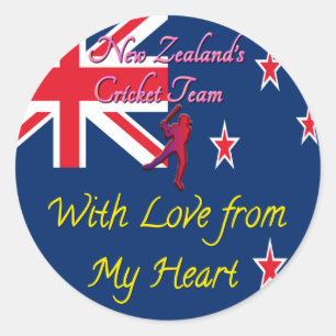 Nieuw-Zeelands cricketteam: liefde uit mijn hart Ronde Sticker