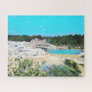 Nieuw-Zeelands Rotorua-landschap uitdagend Legpuzzel