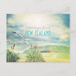 Nieuw-Zeelands strand & berg Briefkaart